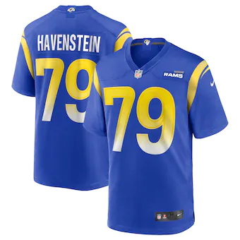 mens nike rob havenstein royal los angeles rams game jersey